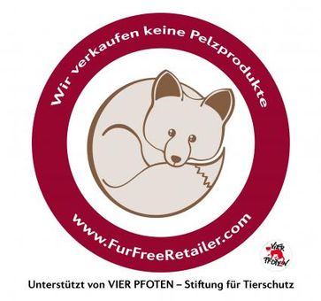 Die internationale Initiative "Fur Free Retailer" kennzeichnet Einzelhändler, die sich schriftlich zu einem Ausstieg aus dem Pelzverkauf verpflichtet haben. Bild: "obs/LIDL/Vier Pfoten"