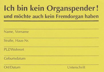 Organspende: Hoch umstritten da Körperteile bei lebendigem Leib entnommen werden (Hirntot ist nicht Tot). Für den Empfänger: Ein kurzes Leben mit starken Medikamenten.