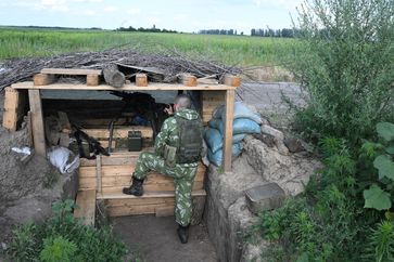 Russischer Soldat an der Kontaktlinie im Gebiet Saporoschje, 12. Juli 2023. Bild: ALEXEI MAISCHEW / Sputnik