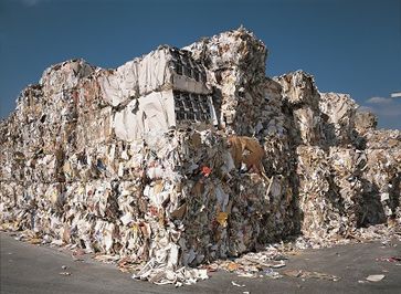 Altpapierlager.  Bild: "obs/Gesellschaft für Papier-Recycling/VDP"