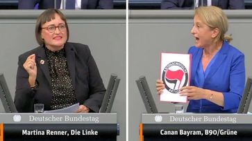 Bedankten sich im Bundestag bei der linksterroristischen Antifa: Martina Renner (Linkspartei) und Canan Bayram ( Bündnis 90/Die Grünen) (2019), Archivbild