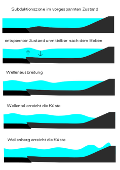 Entstehung und Fortpflanzung eines Tsunamis