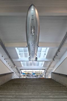 Das Modell Hindenburg zu sehen im Zeppelin Museum