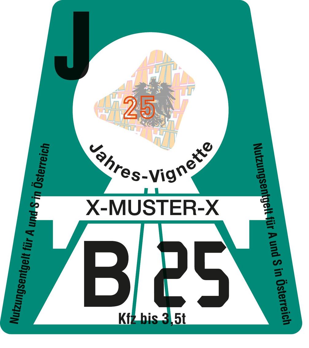Jahresvignette Autobahnen/Schnellstraßen Österreich 2025, gültig von 01.12.2024 bis 31.01.2026