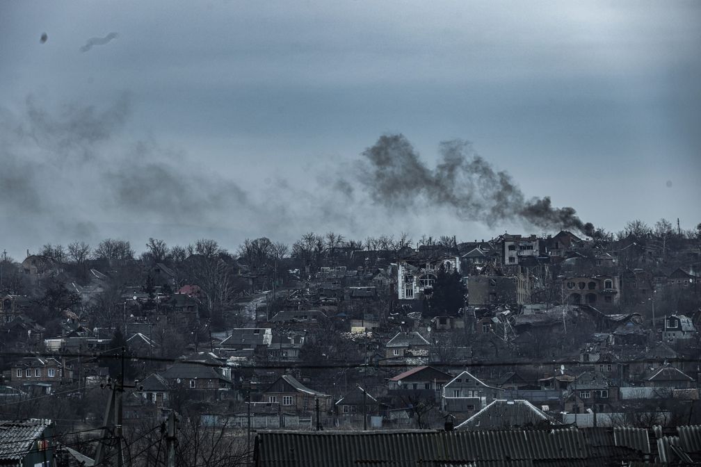 Bakhmut in ruins, February 2023