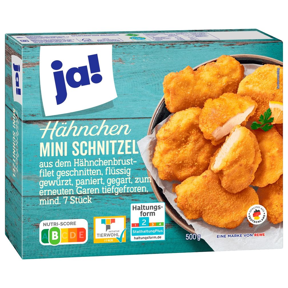 ja! Hähnchen Mini Schnitzel  Bild: REWE Markt GmbH Fotograf: REWE Markt GmbH