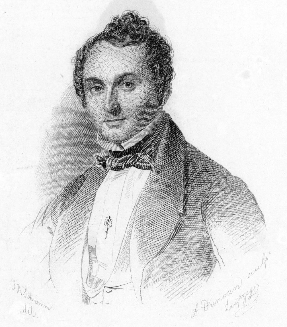 Albert Lortzing - ein Stahlstich von Andrew Duncan nach einer Vorlage des österreichischen Malers Johann Heinrich Schramm  Bild: © Digitale Bibliothek Gallica Fotograf: Stahlstich von Andrew Duncan