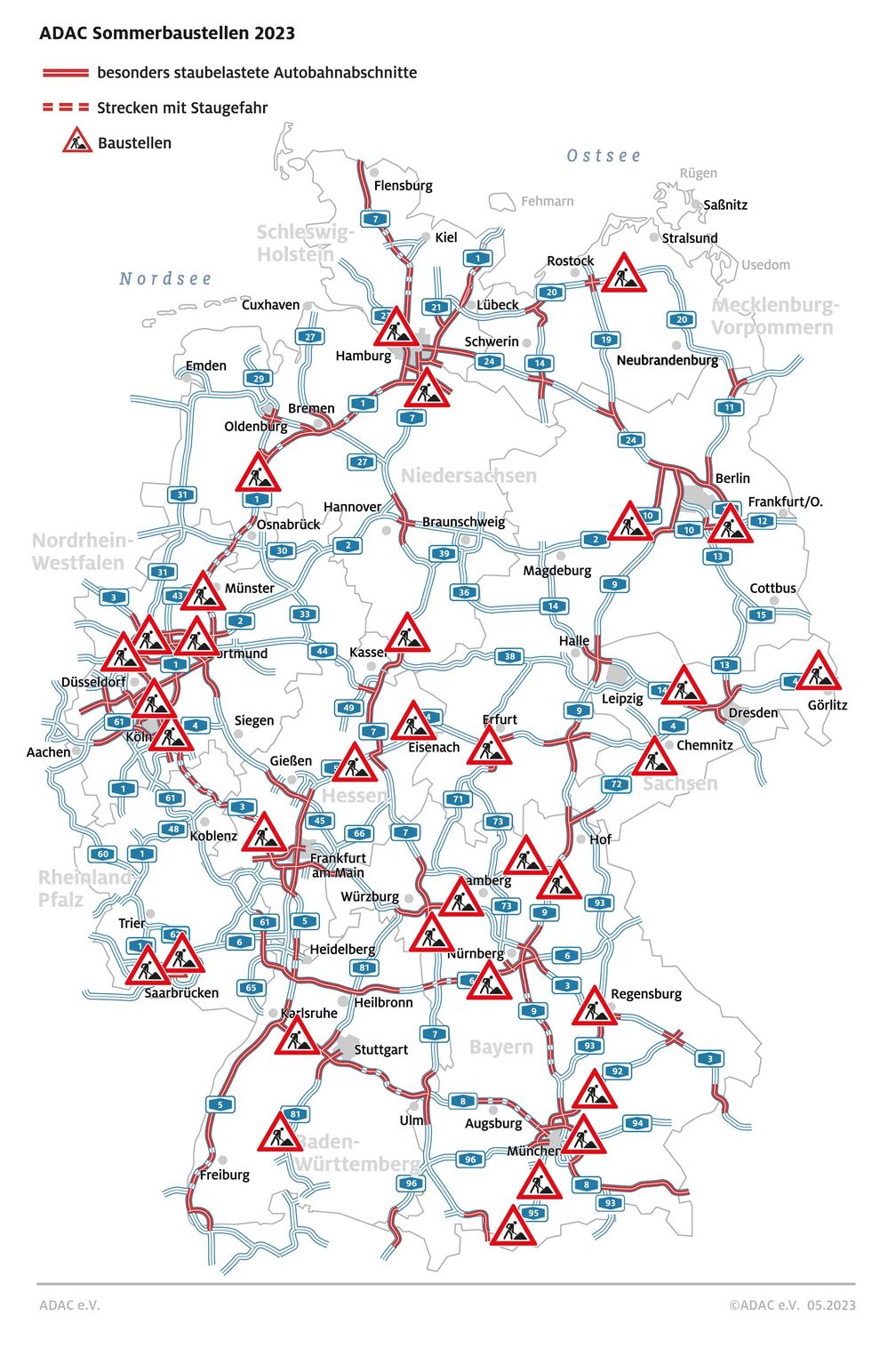 Die schlimmsten Baustellen auf den deutschen Autobahnen