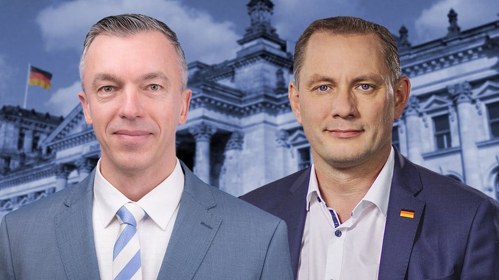 Eugen Schmidt und Tino Chrupalla (2023) Bild: AfD Deutschland