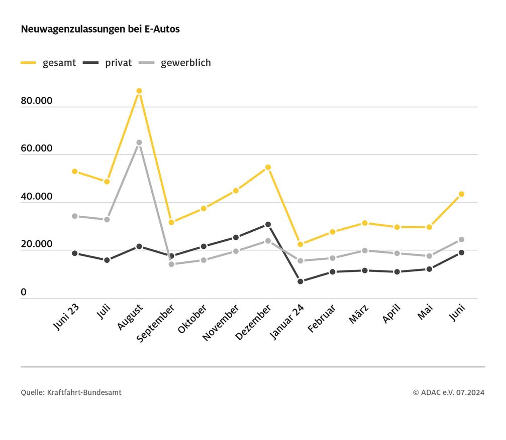 Der Juni ist der zulassungsstärkste Monat des bisherigen Jahres.