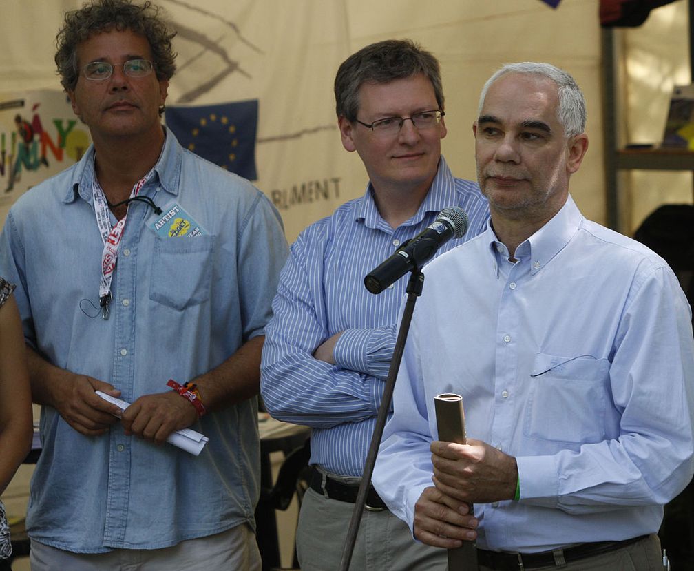 Zoltán Balog (rechts) und László Andor (Mitte), 2011