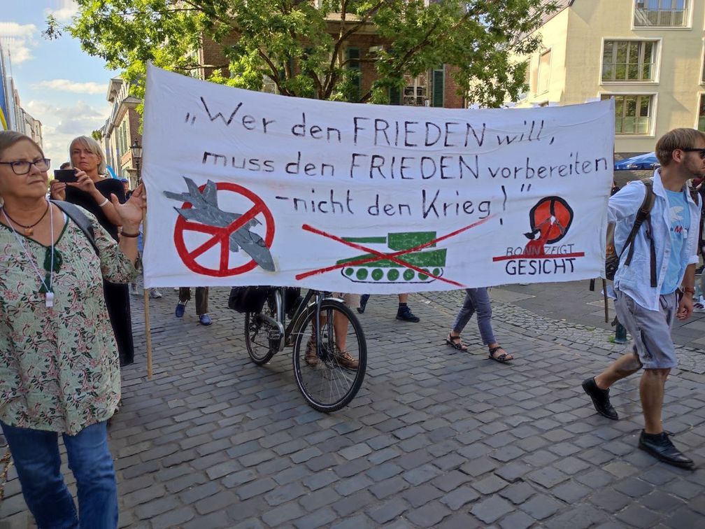 Friedensdemonstration in Düsseldorf, 26.08.2023. Bild: Felicitas Rabe