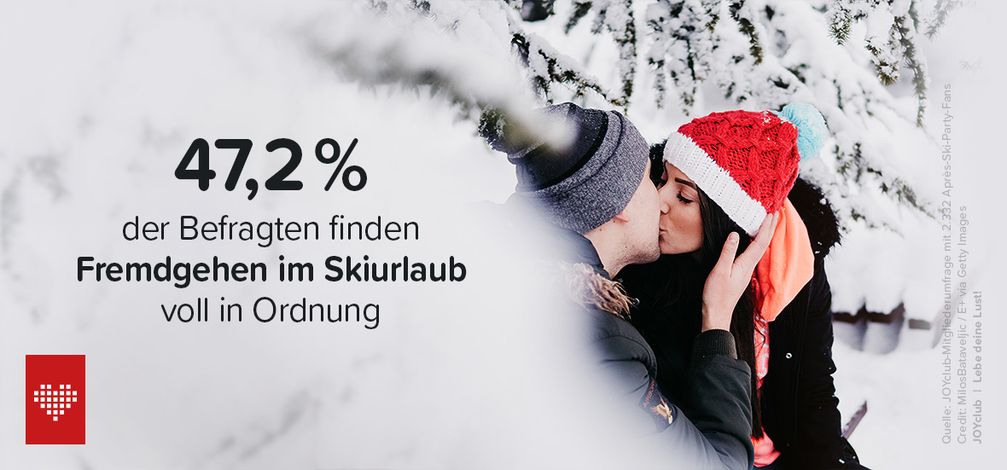 Unabhängig vom Beziehungsstatus ist Fremdgehen für viele im Skiurlaub in Ordnung.