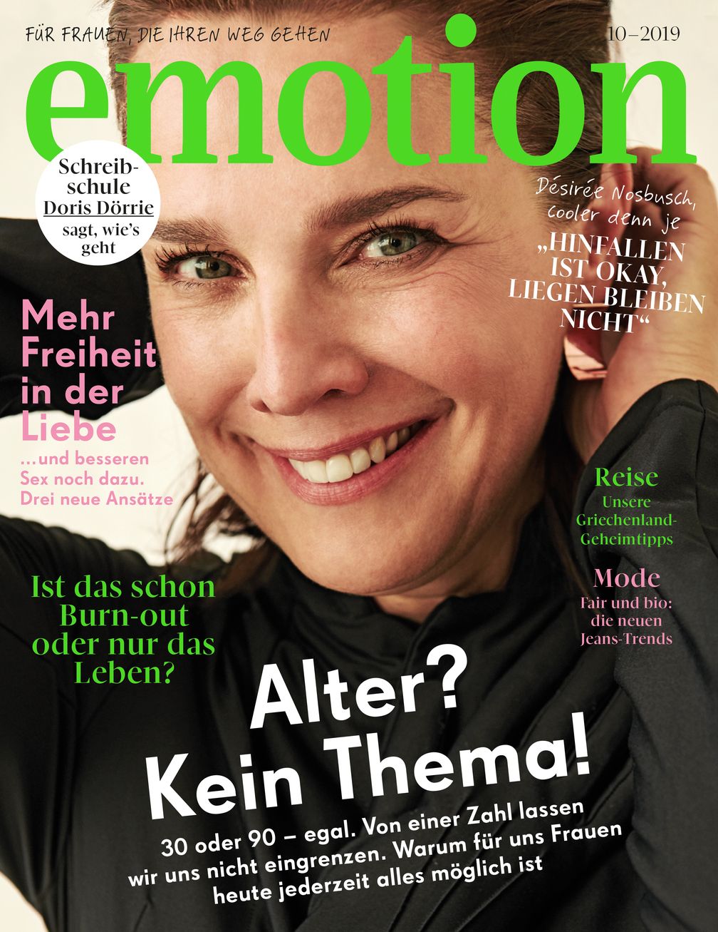 EMOTION Verlag GmbH, Titelbild zu Ausgabe 10/2019, EVT: 04.09.2019, Titelthema: "Alter? Kein Thema!". Bild: EMOTION