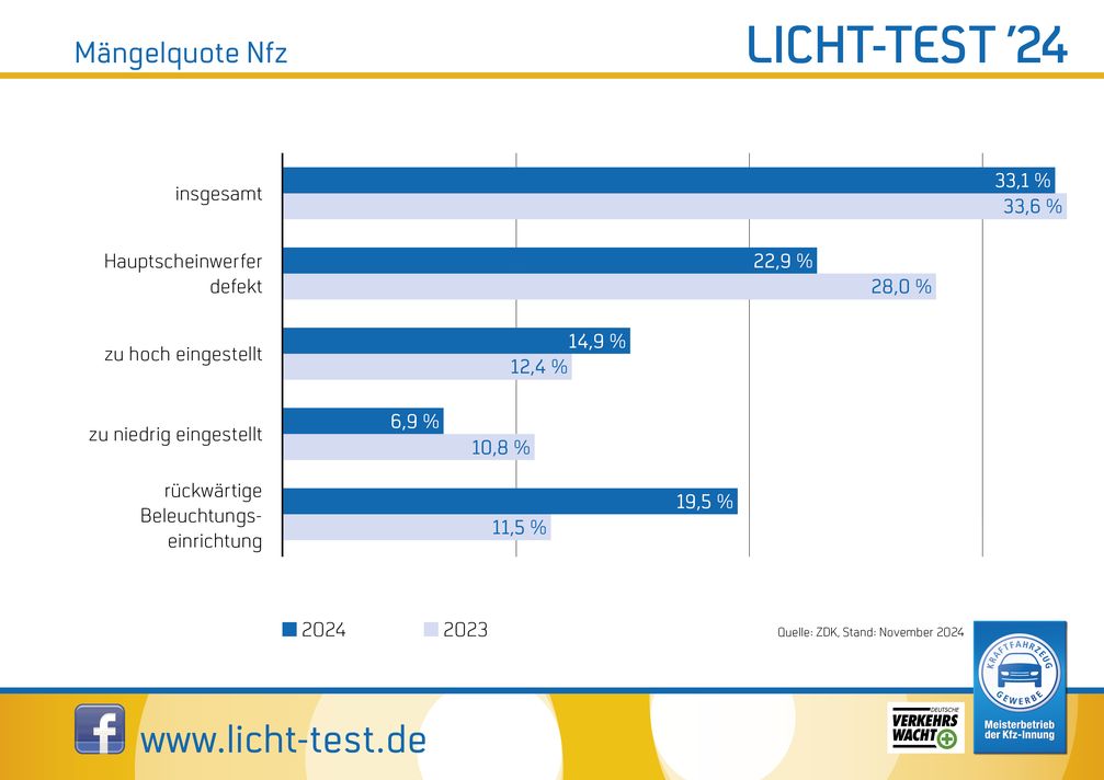 Licht-Test 2024, Mängelstatistik Nfz