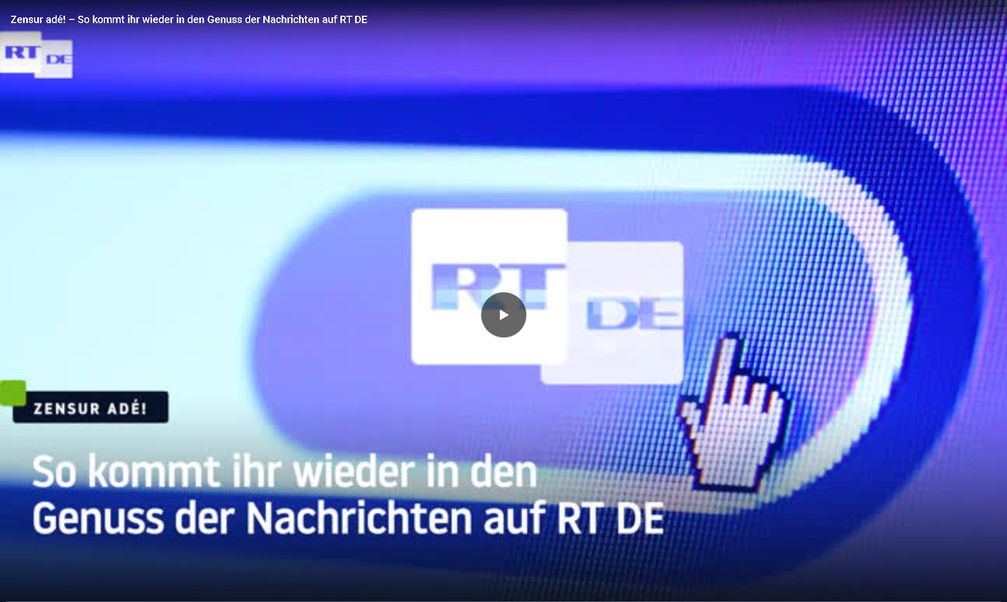 Bild: Screenshot RT DE / Eigenes Werk