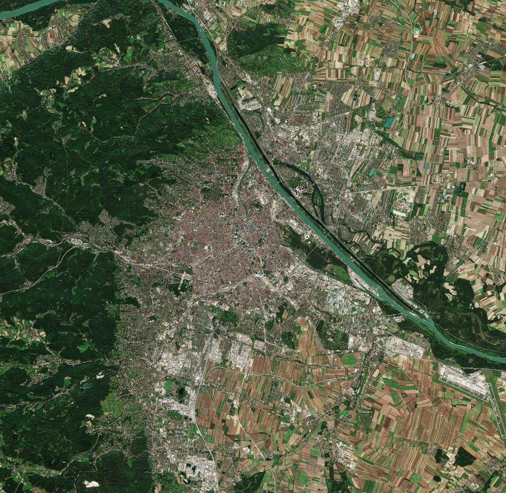 Sentinel-2-Satellitenfoto Wiens von 2018