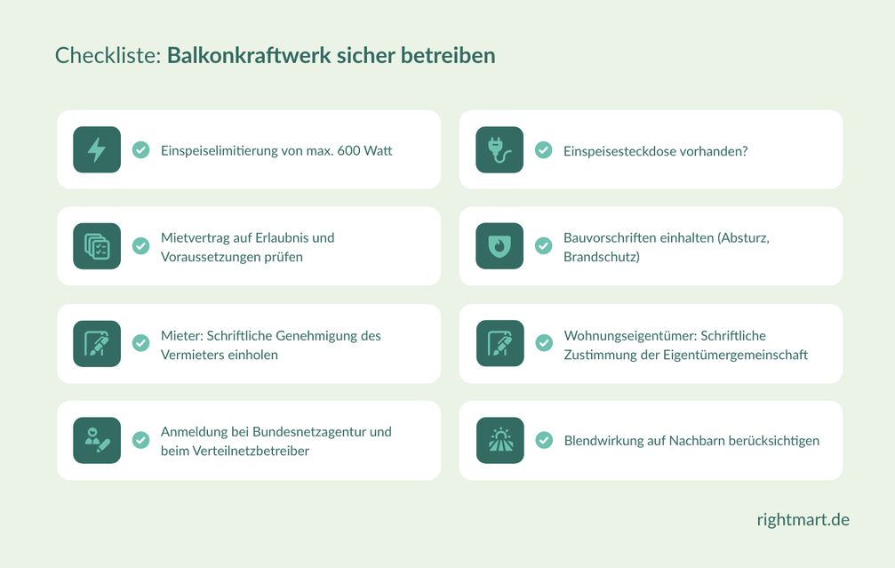 Checkliste: Balkonkraftwerk sicher betreiben