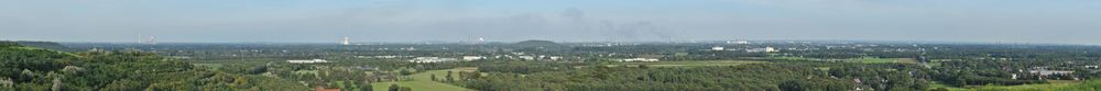 Panorama des westlichen Ruhrgebiets (mit Markierungen)