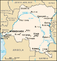 Karte der Demokratischen Republik Kongo. Bild: de.wikipedia.org