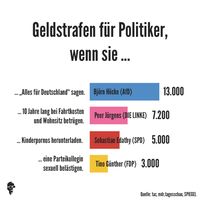 Geldstrafen für Politiker 2023/2024 (Symbolbild)