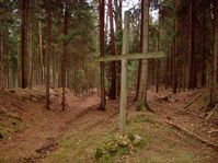 Pilgerkreuz im Tharandter Wald, dem sächsischen Jakobsweg und Heiliger Weg