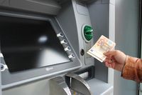 Geldautomat, Gelb abheben, Euro