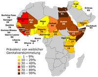 Regionale Verbreitung in Afrika (nach Daten von UNICEF, 2015)[71]