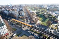 Vogelperspektive des Görlitzer Parks in Berlin-Kreuzberg